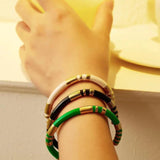 Bamboo Enamel Drop C Shape Enamel Bracelet Female Sense Titanium Steel Plated