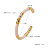 Bamboo Enamel Drop C Shape Enamel Bracelet Female Sense Titanium Steel Plated