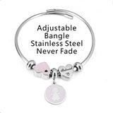 Pandoraer DIY Bangle Stainless Steel Child Charms Adjustable Bracelet