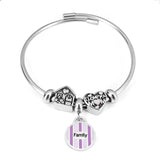 Pandoraer DIY Bangle Stainless Steel Child Charms Adjustable Bracelet