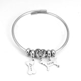Pandoraer DIY Bangle Stainless Steel Child Charms Adjustable Bracelet