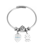 Pandoraer DIY Bangle Stainless Steel Child Charms Adjustable Bracelet