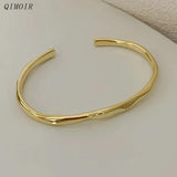 Vintage Copper Cuff Bracelet Irregular Metal Bangle Women's Jewelry