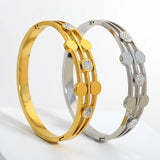 18K Rhinestone Round Charm Bracelet Waterproof Jewelry