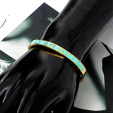Vintage Roman Letter Bangles Stainless Steel Jewelry