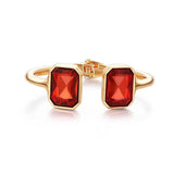 Vintage Open Cuff Red Crystal Bracelet for Women
