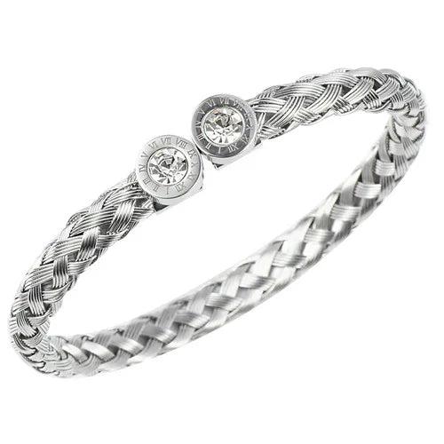 Crystal Stianless Steel Bracelet Roman Number Style