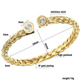 Crystal Stianless Steel Bracelet Roman Number Style