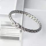 Crystal Stianless Steel Bracelet Roman Number Style