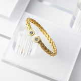 Crystal Stianless Steel Bracelet Roman Number Style