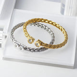 Crystal Stianless Steel Bracelet Roman Number Style