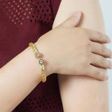 Crystal Stianless Steel Bracelet Roman Number Style