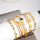 Stainless Steel Crystal Bracelet Cuff Bangle for Women
