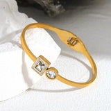 Evil Eye Charm Bracelet 18K Plated Stainless Steel Bangle for Women