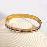 Evil Eye Charm Bracelet 18K Plated Stainless Steel Bangle for Women