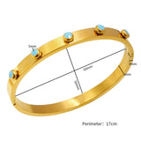 Stainless Steel Round Dots Ball Charm Bracelet Bangle for Women