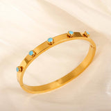 Stainless Steel Round Dots Ball Charm Bracelet Bangle for Women