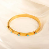 Stainless Steel Round Dots Ball Charm Bracelet Bangle for Women