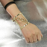 Punk Metal Bracelet Cuff Bangle Geometric Chain Charm Party Jewelry
