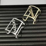 Punk Metal Bracelet Cuff Bangle Geometric Chain Charm Party Jewelry