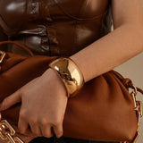 18k Texture Charm Bangle Bracelet for Women