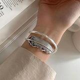 Mewanry Silver Bracelet Vintage Feather Couples Jewelry