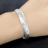 Foxanry Silver Bracelet Vintage Elephant Pattern Thai Silver Bangles