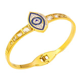Evil Eye Tibetan Wide Spring Bracelet Vintage Stainless Steel Jewelry