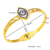 Evil Eye Tibetan Wide Spring Bracelet Vintage Stainless Steel Jewelry