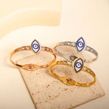 Evil Eye Tibetan Wide Spring Bracelet Vintage Stainless Steel Jewelry