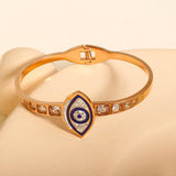 Evil Eye Tibetan Wide Spring Bracelet Vintage Stainless Steel Jewelry