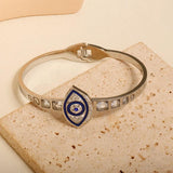 Evil Eye Tibetan Wide Spring Bracelet Vintage Stainless Steel Jewelry