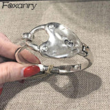 Foxanry Silver Bracelet Vintage Punk Hiphop Party Jewelry