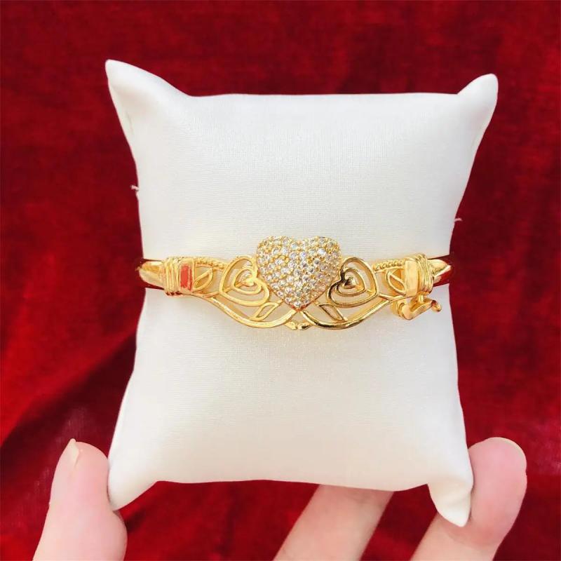 Dubai Cuff Bracelet Zircon Crystal Charm Bangles Indian Bridal Wedding