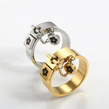 Stainless Steel Flower Cuff Bangle for Women