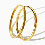 Peri'sBox Stainless Steel Plated Bangle Bracelet Textured Stackable