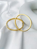 Peri'sBox Stainless Steel Plated Bangle Bracelet Textured Stackable