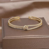 14K Plating Zircon Knot Bracelet for Women Wedding Party