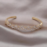 Korean 14K Plated Zircon Open Bracelet for Women - Party Accessories
