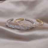 Korean 14K Plated Zircon Open Bracelet for Women - Party Accessories
