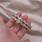 Korean 14K Plated Zircon Open Bracelet for Women - Party Accessories
