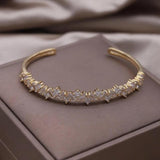 Korean 14K Plated Zircon Open Bracelet for Women - Party Accessories
