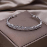 Korean 14K Plated Zircon Open Bracelet for Women - Party Accessories