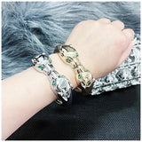 Leopard Bangle Bracelet for Women Gothic Animal Statement Jewelry
