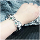 Leopard Bangle Bracelet for Women Gothic Animal Statement Jewelry