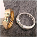 Leopard Bangle Bracelet for Women Gothic Animal Statement Jewelry