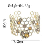 Hollow Honeycomb Geometric Bracelet Charm Dress Accessories Jewelry