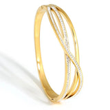 Chunky Rhinestones Lion Eyes Bangles for Women