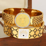 Chunky Rhinestones Lion Eyes Bangles for Women