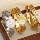 Chunky Rhinestones Lion Eyes Bangles for Women